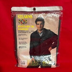 Vtg. Stearns Raingard-20 Rainsuit Waterproof Jacket and Pants Model RW-8055